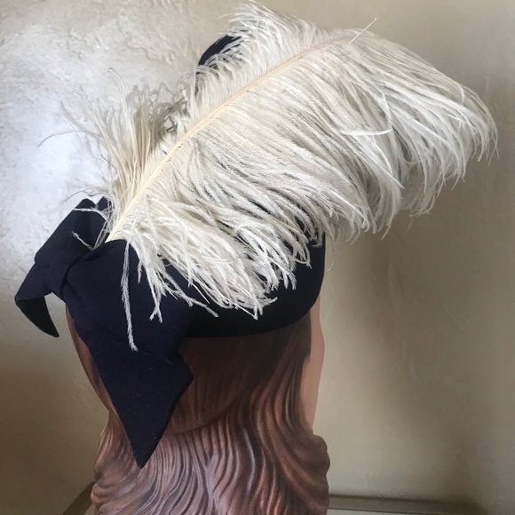 CHIC 1940s NAVY FELT \